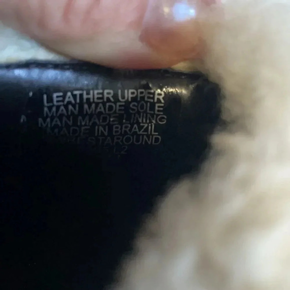 Nine West chunky heel clog mule Studded Black leather Size 8.5 Sherpa Retro - Picture 9 of 12